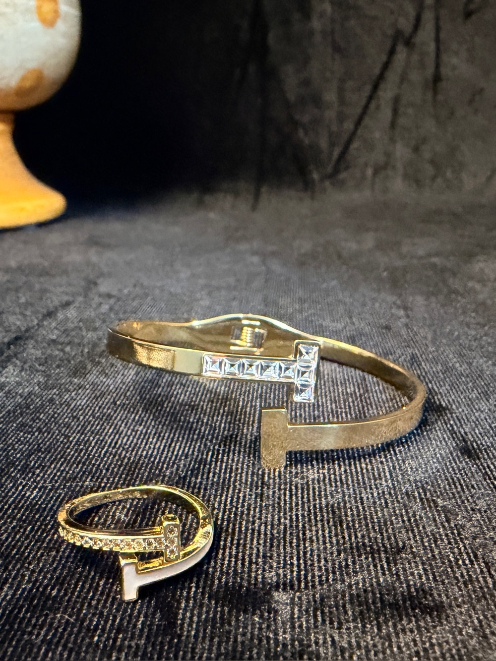 Tiffany Insp 14k Gold Filled Bangle & Ring Combo Adjustable Very Classy